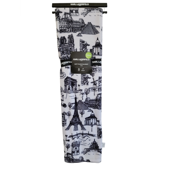 Karl Lagerfeld Other - Karl Lagerfeld Paris Eiffel Tower Ultra Soft Plush Fleece Throw Blanket TWIN